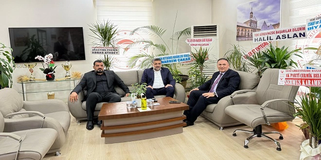 Hazro İlçe Belediye Başkanı Fuat Mehmetoğlu ve AK Parti İlçe Başkanı’ndan Tarım İl Müdürü Adil Alan’a Ziyaret
