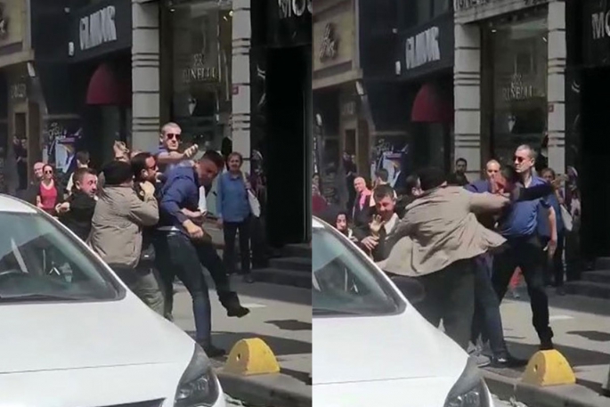 Kadıköy'de iki sürücünün trafikte yumruklu kavgası kamerada